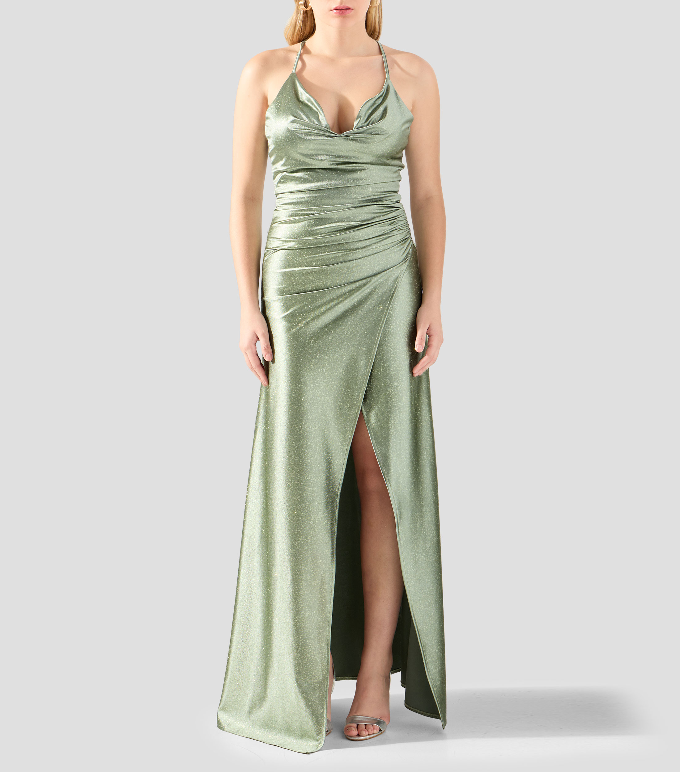 Vestido de fiesta largo liso Mujer
